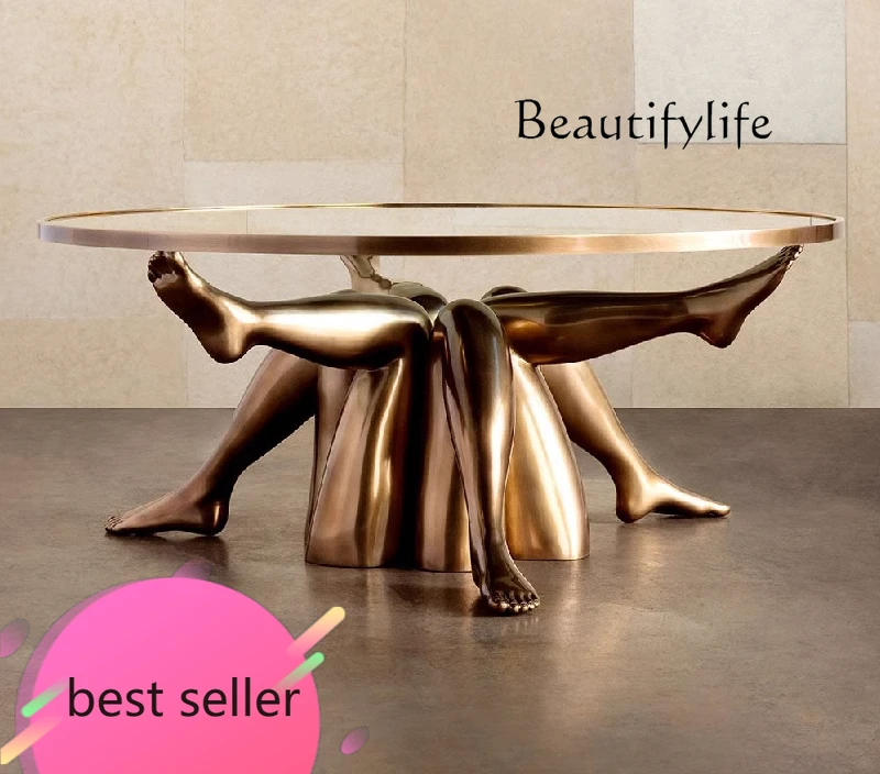 

BJ New Creative Special-shaped Beautiful Legs Art Small Coffee Table Modern Light Luxury