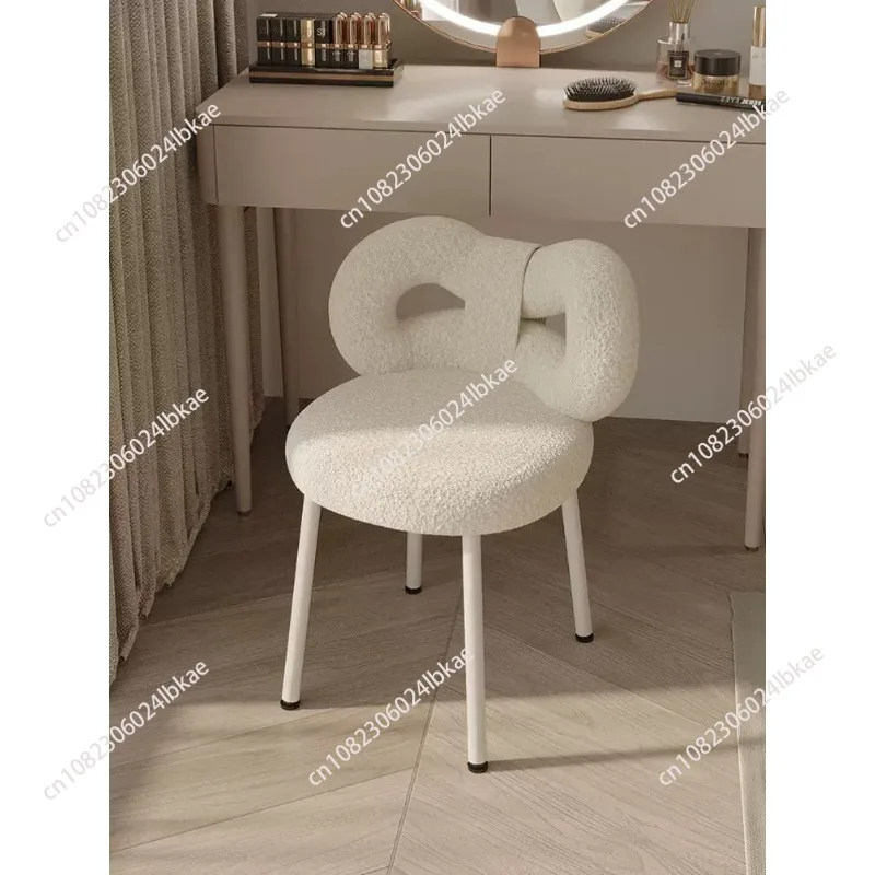 Modern Simple Dresser Chair Household Makeup Stools Girl Bedroom Cream Style  Backrest Stool Home Comfortable Chair