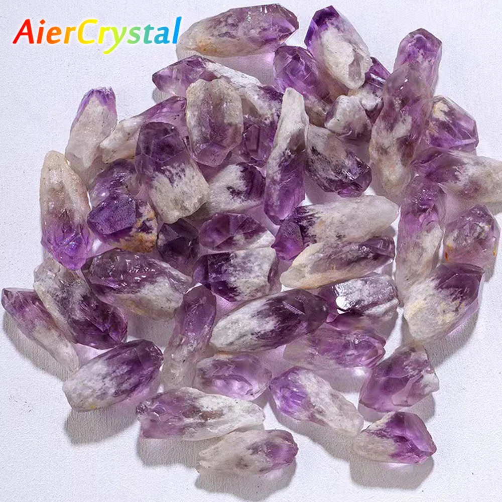 100g/bag Natural Amethyst Teeth Healing Purple Quartz Crystal Point Tooth Raw Stone Garden Fish Tank Decorative Stone Home Decor