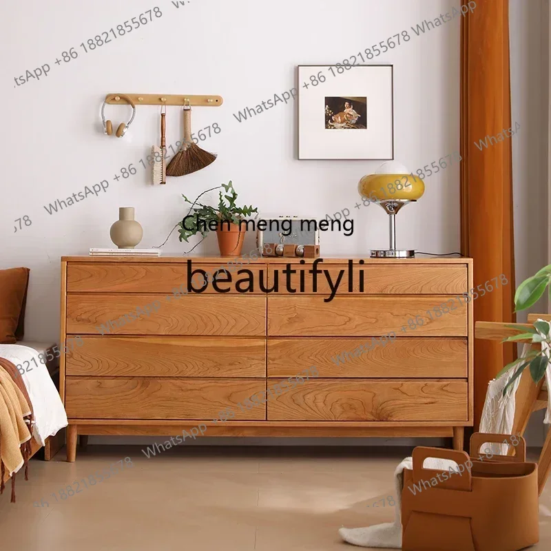 

32 шкаф с восемью ведрами из вишневого дерева, шкафчик для спальни из цельного дерева, гостиная, скандинавский шкаф для хранения вещей