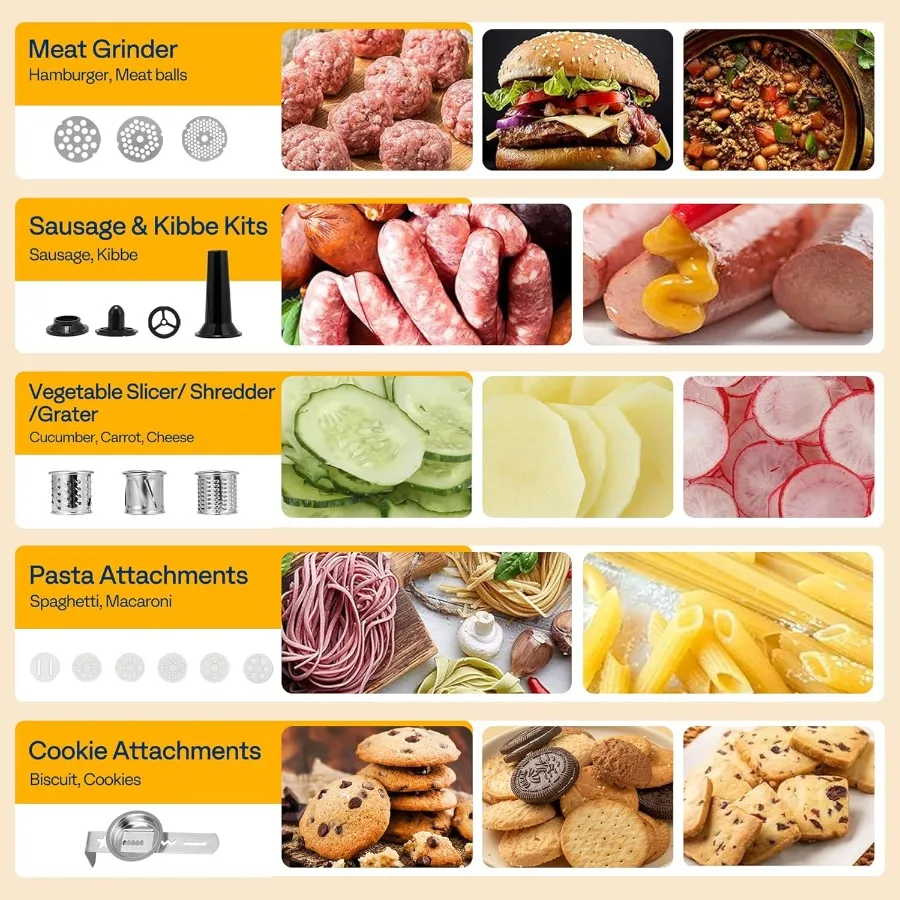 9 in 1 Multifunctional Stand Mixer with Fermentation Function for Home Kitchen Use: 6 Speed Settings 7.5 Quart Capacity Builtin