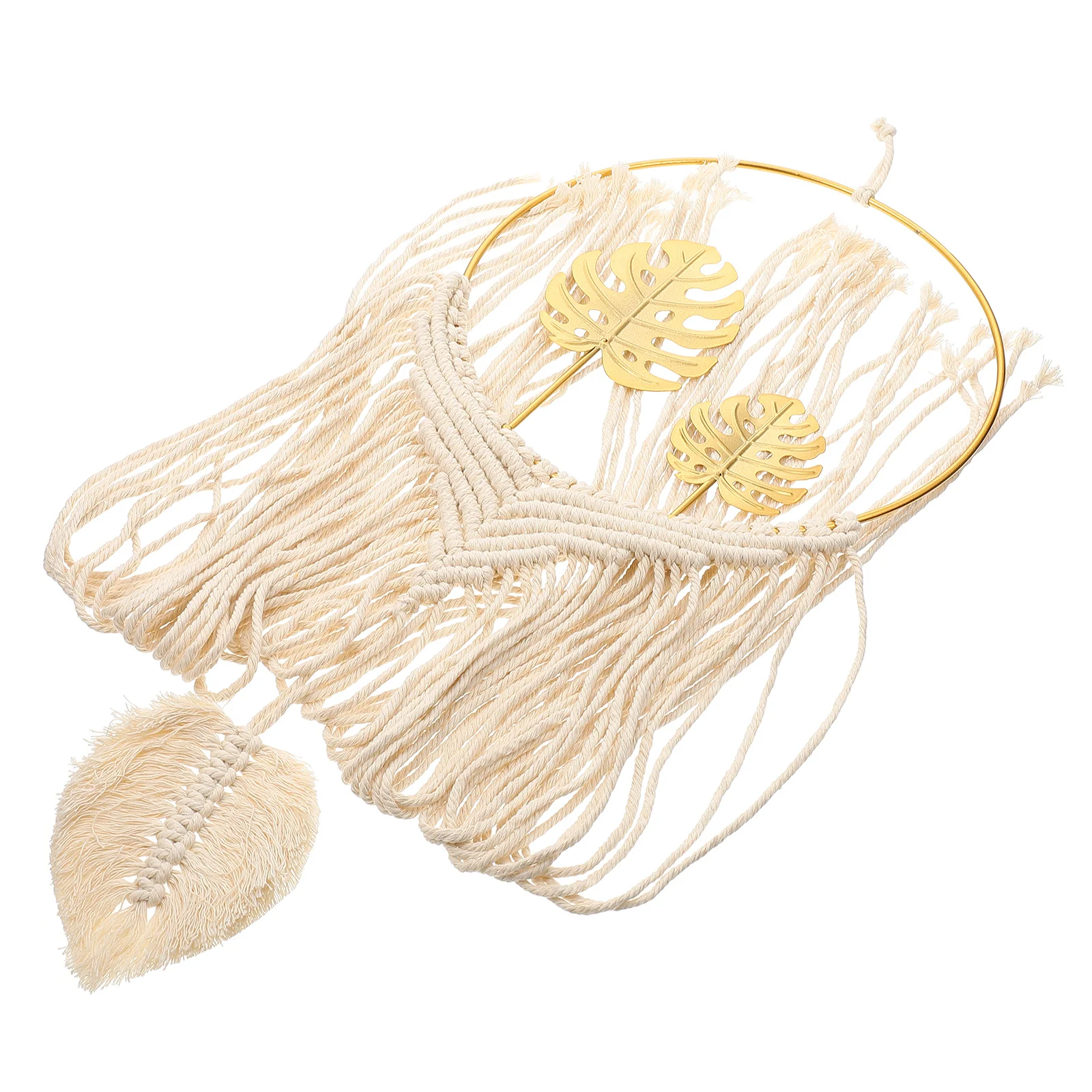 أوراق النخيل خيط القطن المنسوجة نسيج الحديد الفن محاكاة جدار ديكور المنزل شقة النوم شرابة اليدوية المنسوجة مكرامية #2