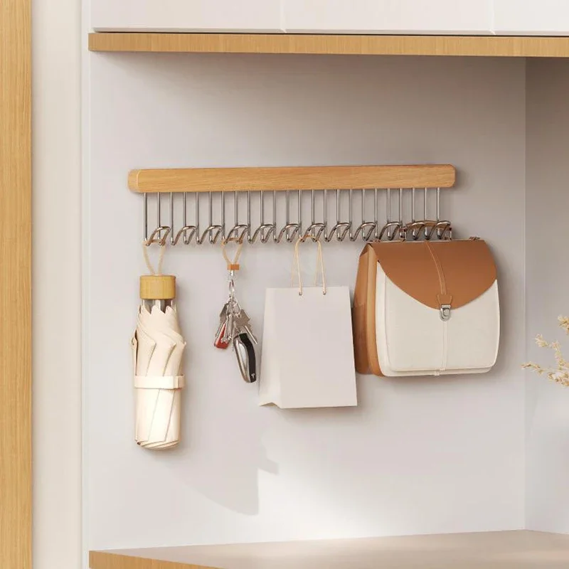 8/12 السنانير قابل للسحب شماعات ملابس خشبية متعددة الوظائف البرازيلي تخزين شماعات الحائط خزانة شماعات الملابس المنظم
