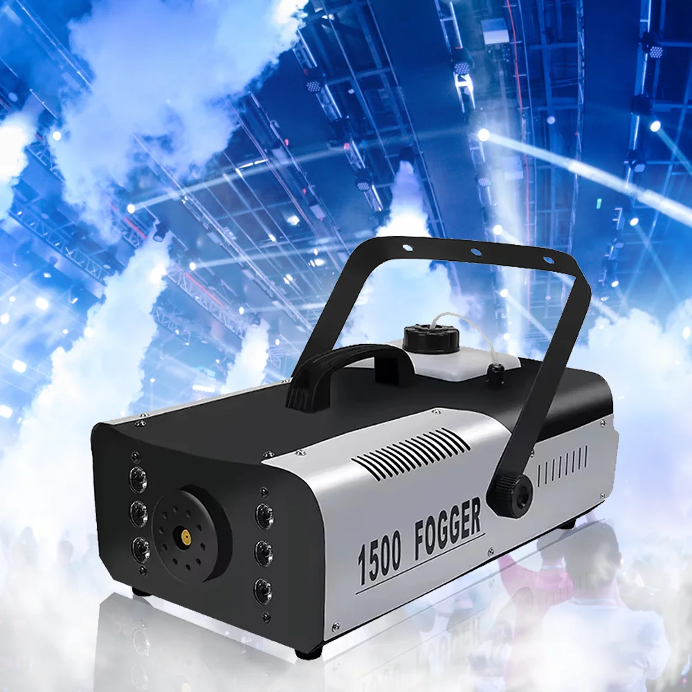 1500W LED Fog Smoke Machine Remote Control stage effect Fogger Generator Professional Equipment For Wedding DJ Disco Party Bar