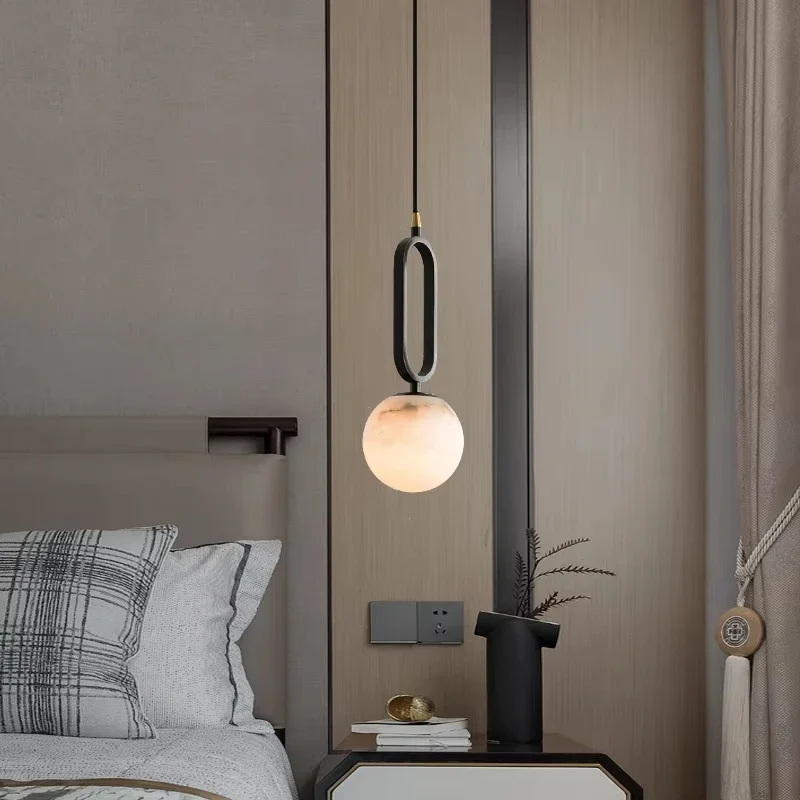 Simple and Luxurious Bedroom, Bedside G9 Small Chandelier Living Room Sofa Background Wall All Copper
