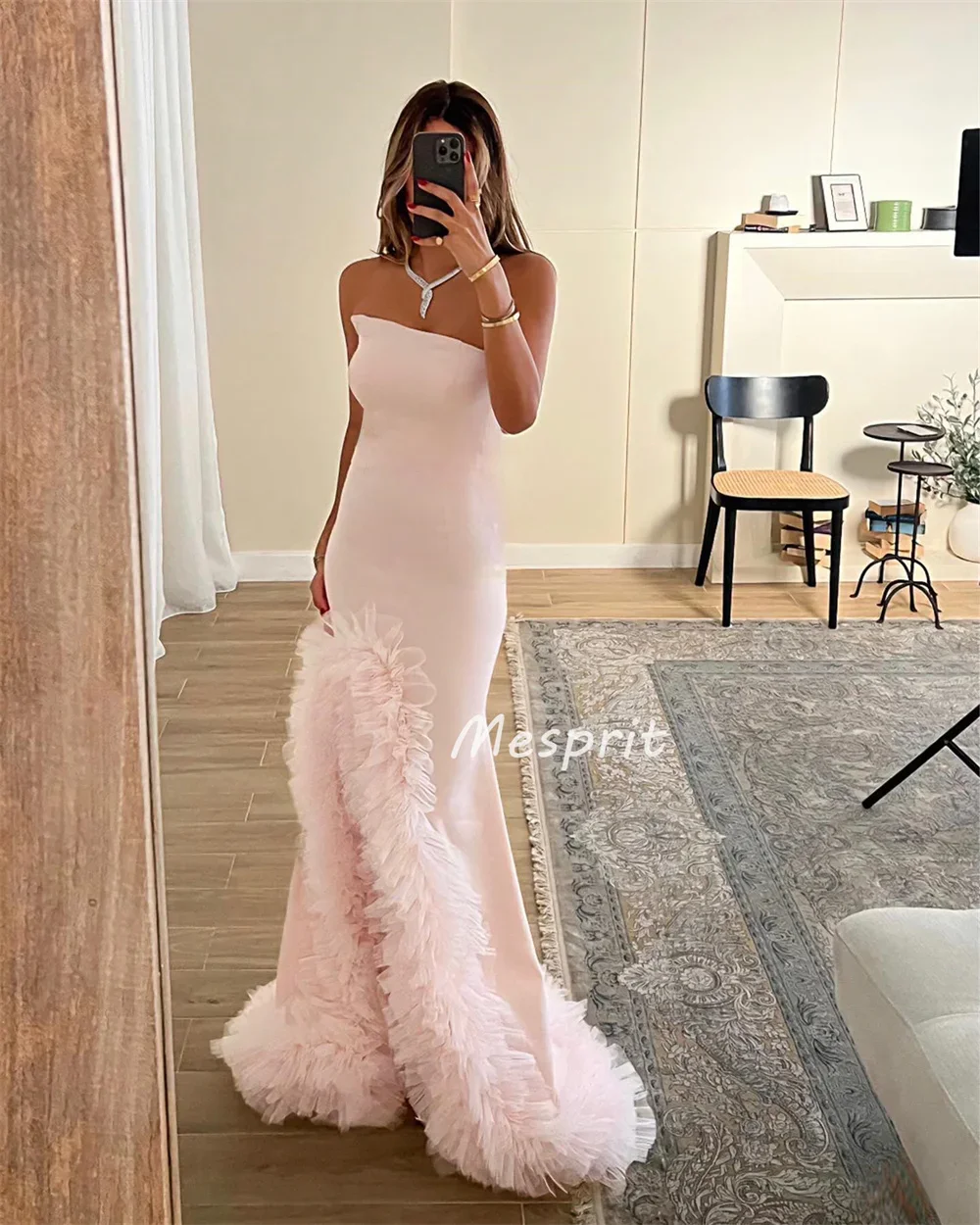 Customized Fashion Sizes Available Jersey Pleat Ruched Mermaid Strapless Long Dresses Bespoke Occasion Dresses Exquisite Elegant