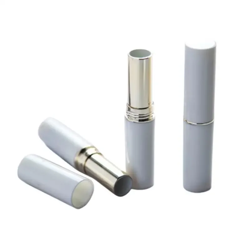 10-200pcs White Gold Silver Round Direct Hot Filling Lipstick Tube Lip Balm Container Empty Lipstick Shell Packaging Homemade