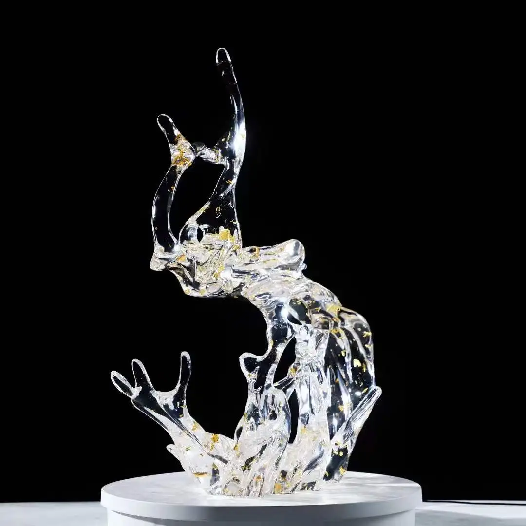 Sculpture Decorative Art Abstract Hotel Lobby Model Room Creative Soft Decoration Epoxy Transparent Resin Crafts