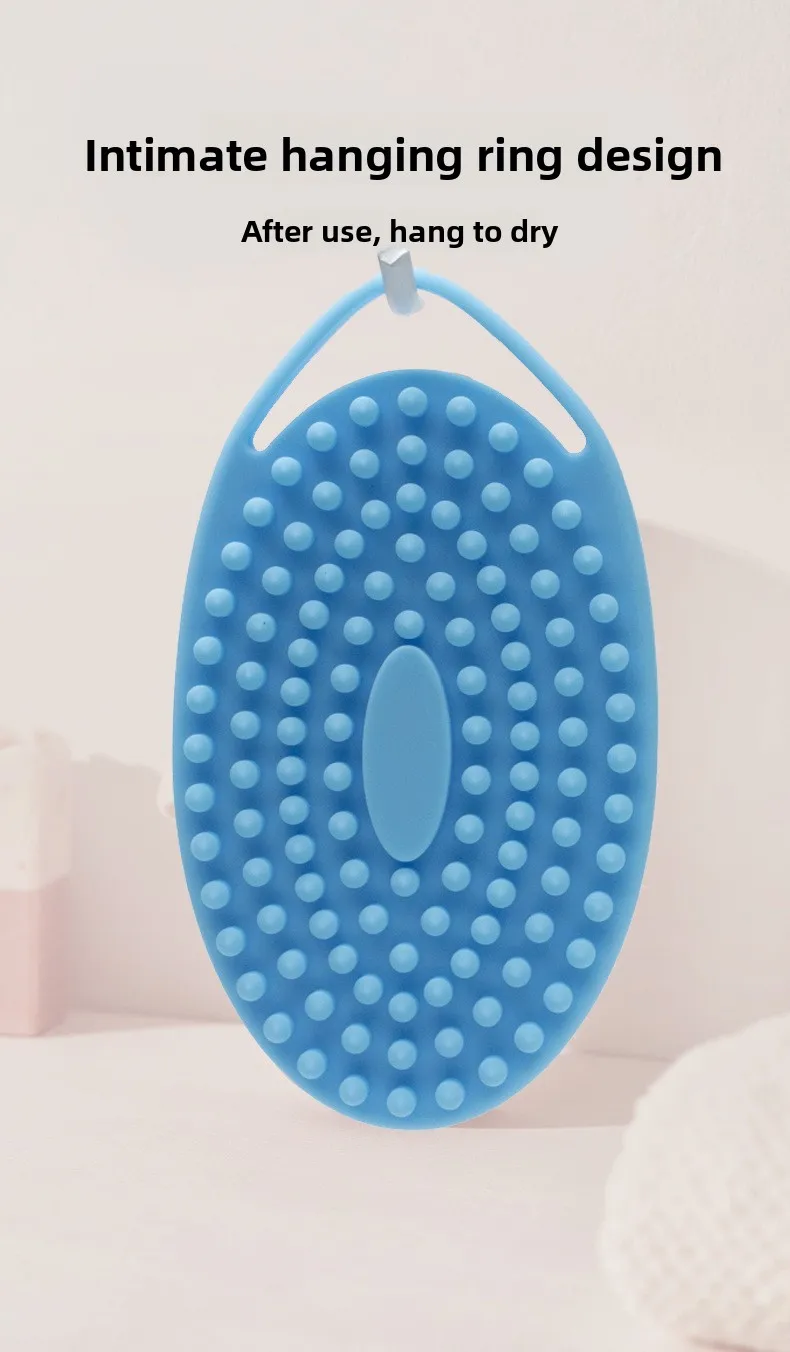 Exfoliërende Spons Body Scrubber Huid Hoofd Wasborstel Kam Siliconen Haren Badborstel Hoofdhuid Massager Bad Tool Hygiënisch