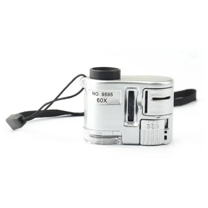 

Portable Mini Digital 60X Microscope Jewelry Magnifier Multifunctional With LED Light UV Lamp Magnifying Glass Model 9595