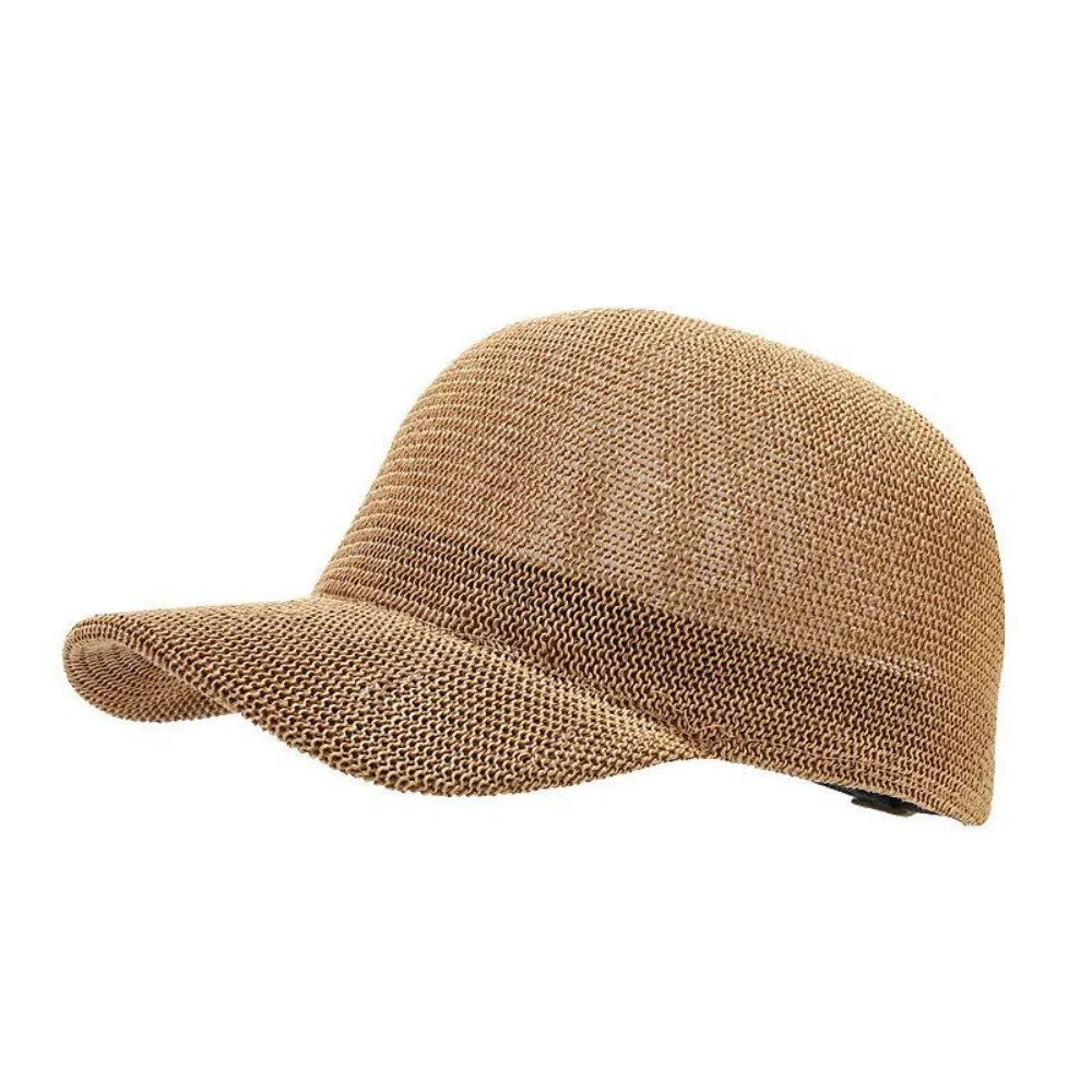 New Unisex Straw Hat Woman Outdoor Casual Sun Hats Sunscreen Summer Baseball Cap Adjustable Fashion Solid Color Anti-UV Cap Gift