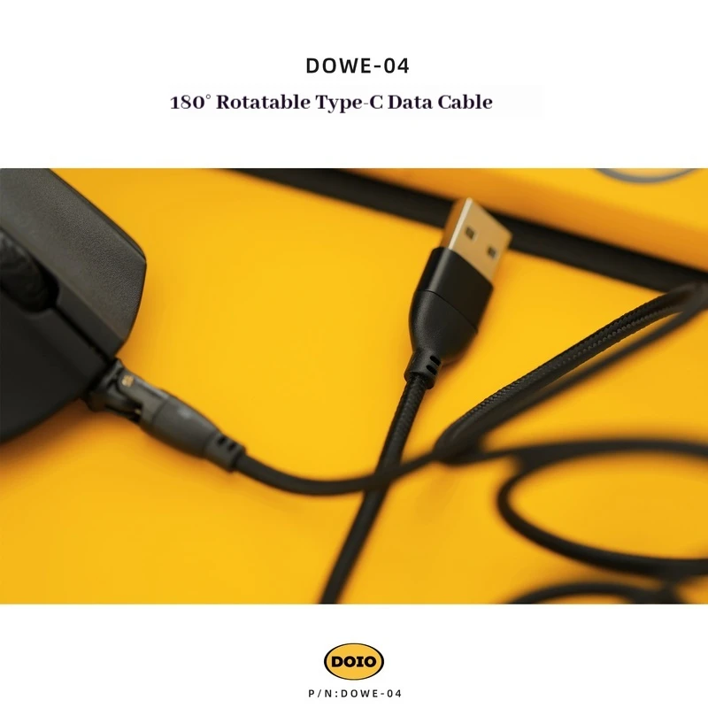DOIO verlängerter geflochtener Draht TYPE-C Datenkabel drehbare Biegung horizontal 180 °   Rotation TYPE-C Datenkabel Stecker Lade-USB-Kabel