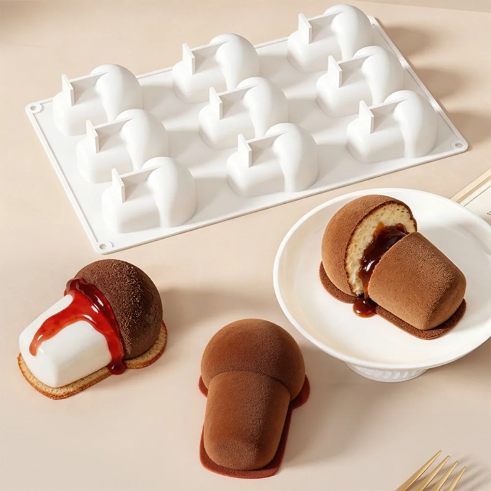 Moldes de silicona con forma de hongo de cabeza redonda para velas, pudín, chocolate, mousse francesa, decoración de pasteles, herramientas de repostería y jabón, DIY hecho a mano