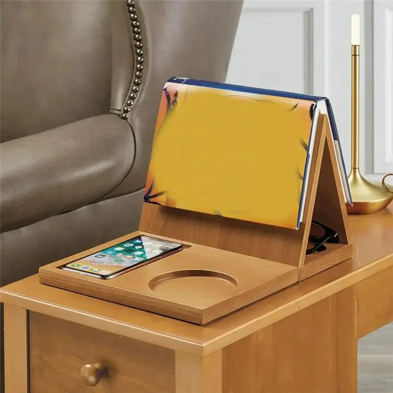 

BAAG-деревянный держатель для книг, деревянный треугольный держатель для книг, настольная подставка для кофе, чая для любителей книг, декор стола для спальни