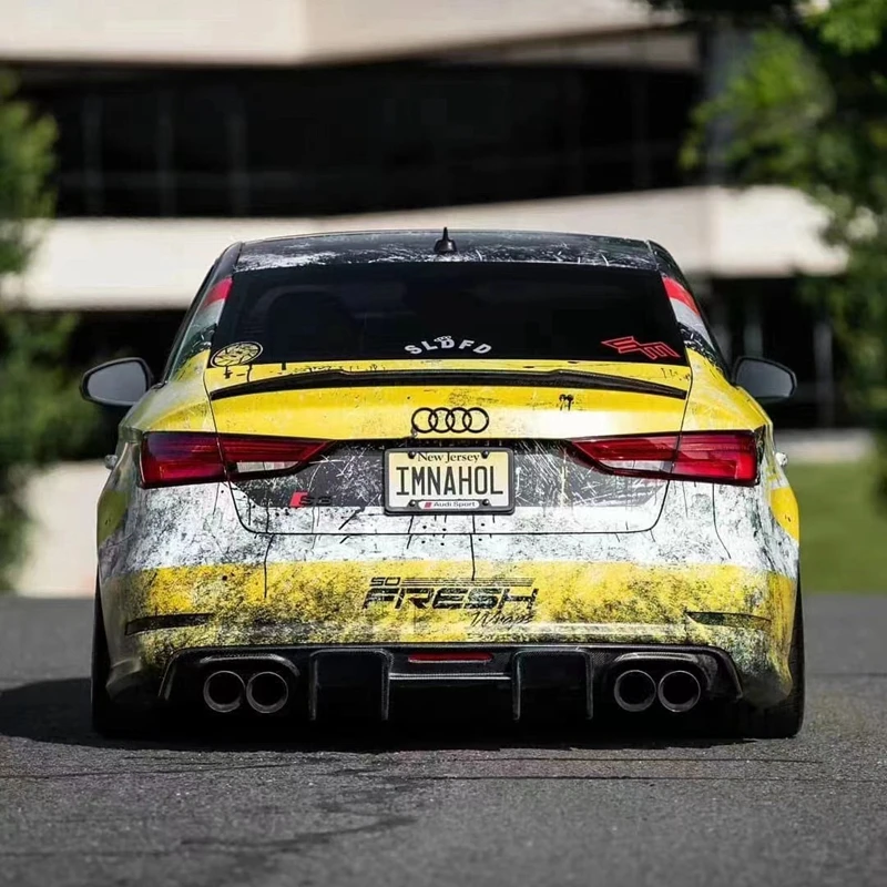 Real carbon fiber Spoiler For Audi A3 S3  Sedan 2013 - 2019 Rear Trunk Spoiler Boot Lip Wing Carbon Fiber / Forged carbon