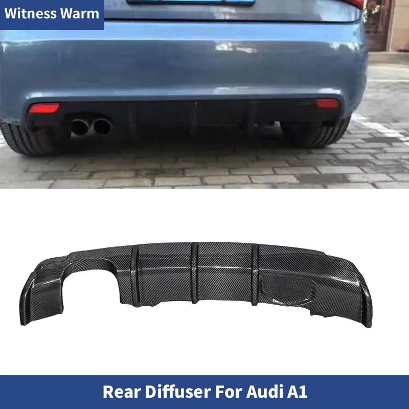 Carbon Fiber A1 Standard Rear Diffuser Rear Bumper Exhaust Diffuser Lip Spoiler for Audi A1 Hatchback