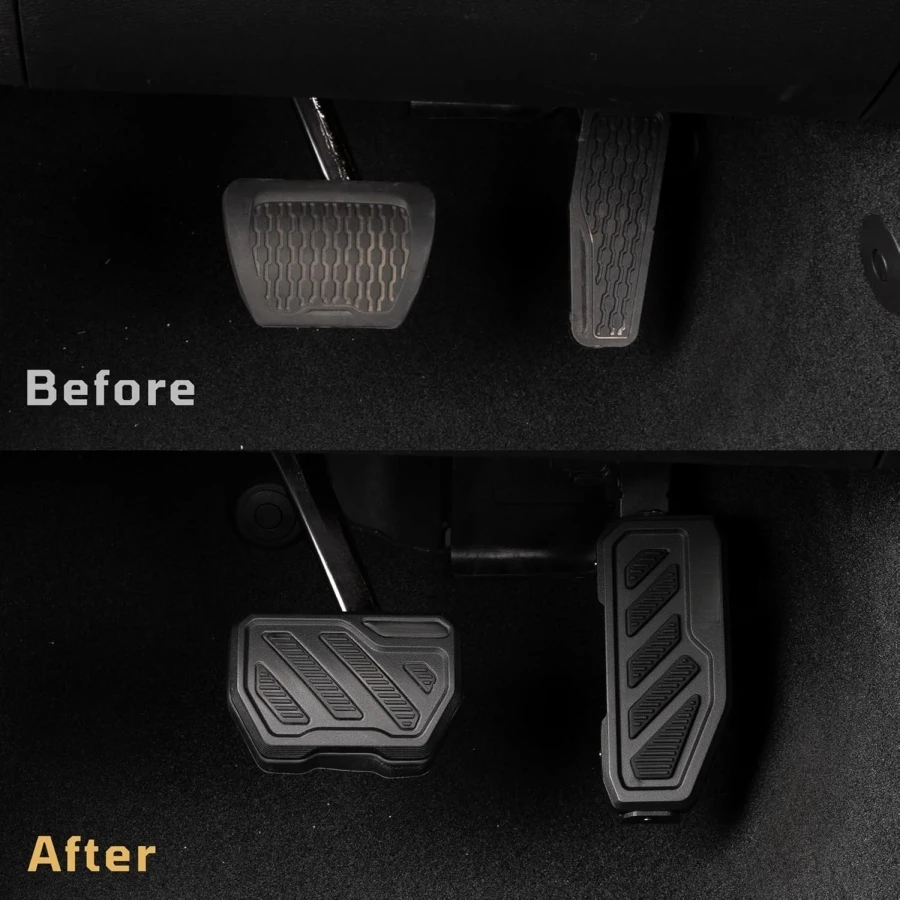 Anti-Slip Gas Pedal Brake Pedal Covers For 2018-2025 Jeep Wrangler JL JLU 4XE Gladiator JT Foot Rest Pedal Covers No Drilling