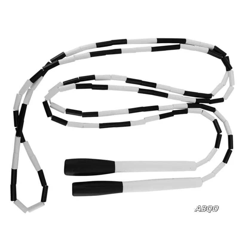 

3X Bamboo Skipping Rope Energy Bar Handle Straight Bamboo Skipping Rope Skipping Rope Thick Beaded Fitness Jump Rope