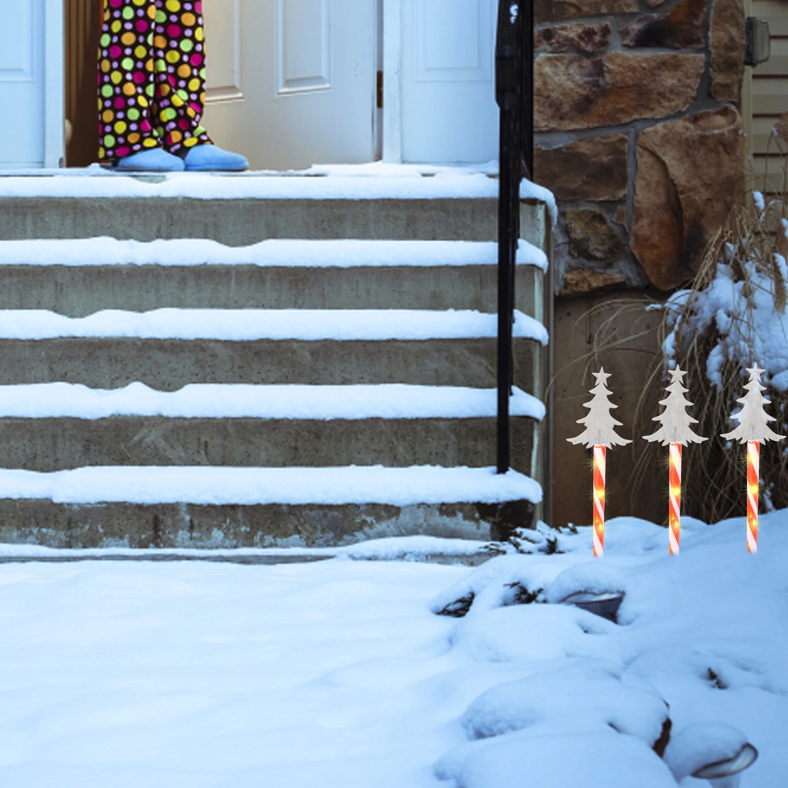 

Christmas Cane Lights 12cm Xmas Tree Decorative Lamp Stake Outdoor Garden Pathway Ambient Christmas Decoration
