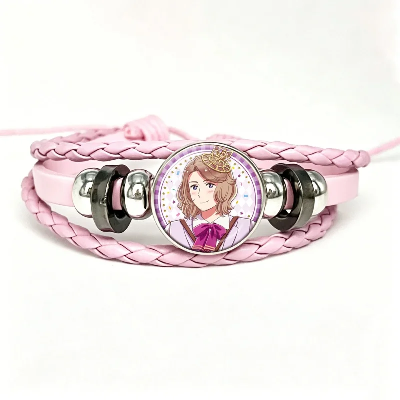 Hetalia World Stars Leather Bracelets Glass Dome Snap Button Bracelet & Bangles Fashion Women Men Jewelry