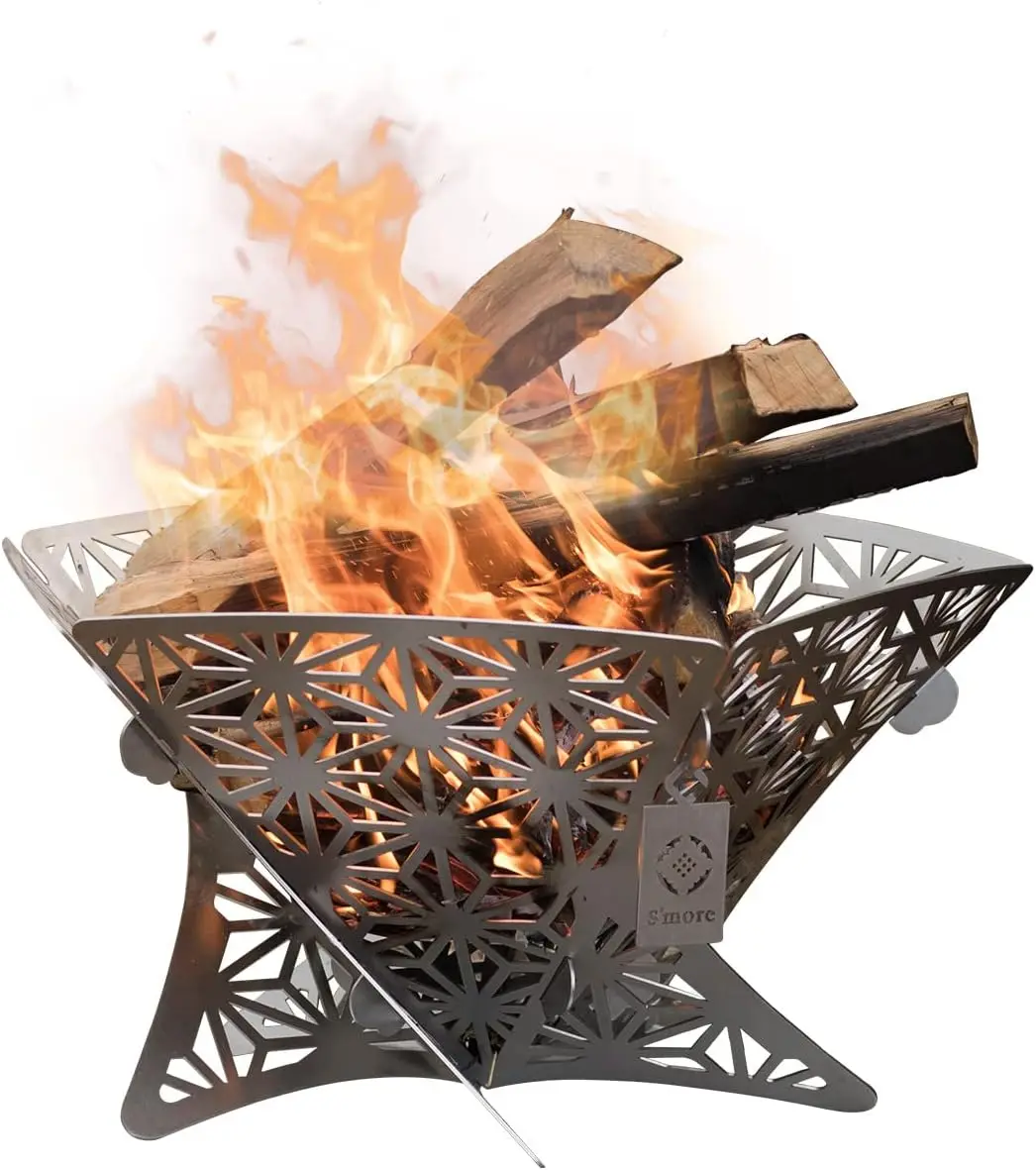 

Portable Assembled Camping Fire Pit,Outdoor Wood Burning Fire Pit,Small Bonfire Pit Steel Firepit Bowl for Patio Backyard