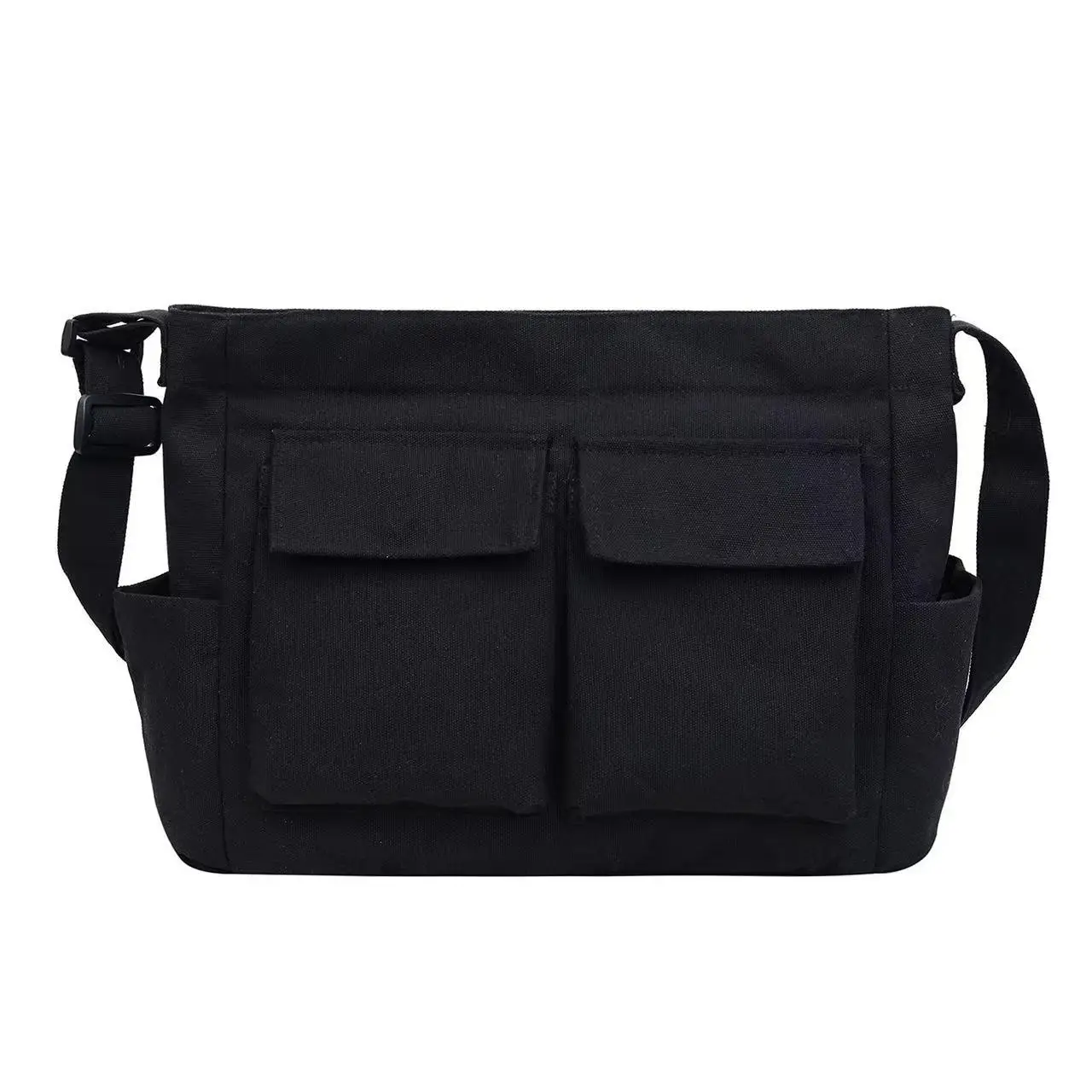 Large Capacity Messenger Bag Men\'s Workwear Casual Canvas Shoulder Bag Female Simple Student Class Commuting Computer Bag