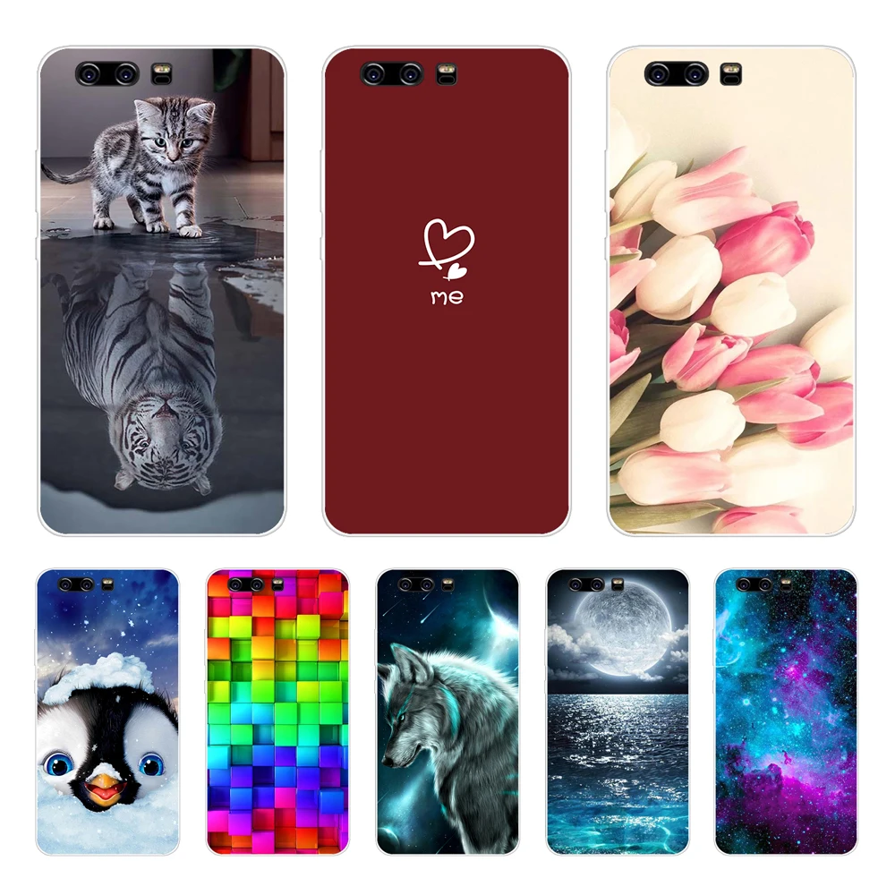 Soft Silicon Cover for Huawei P10 Case Nature Rubber Painting Shell for Huawei P10 VTR-L09 VTR-L29  VTR-AL00 VTR-TL00 Phone Bags