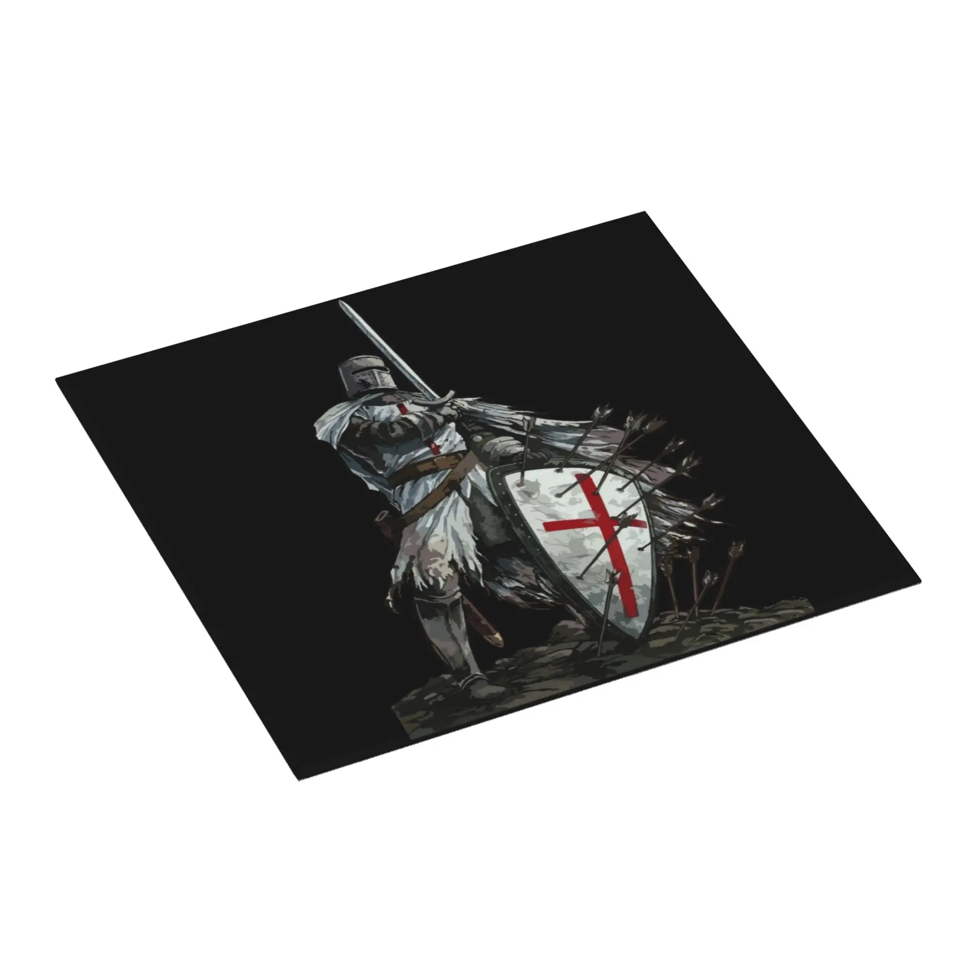 Knights Templar Warrior Non‑Slip Waterproof Absorbent Barware Tableware Medieval Templar Shield Cross Drying Mat For Kitchen