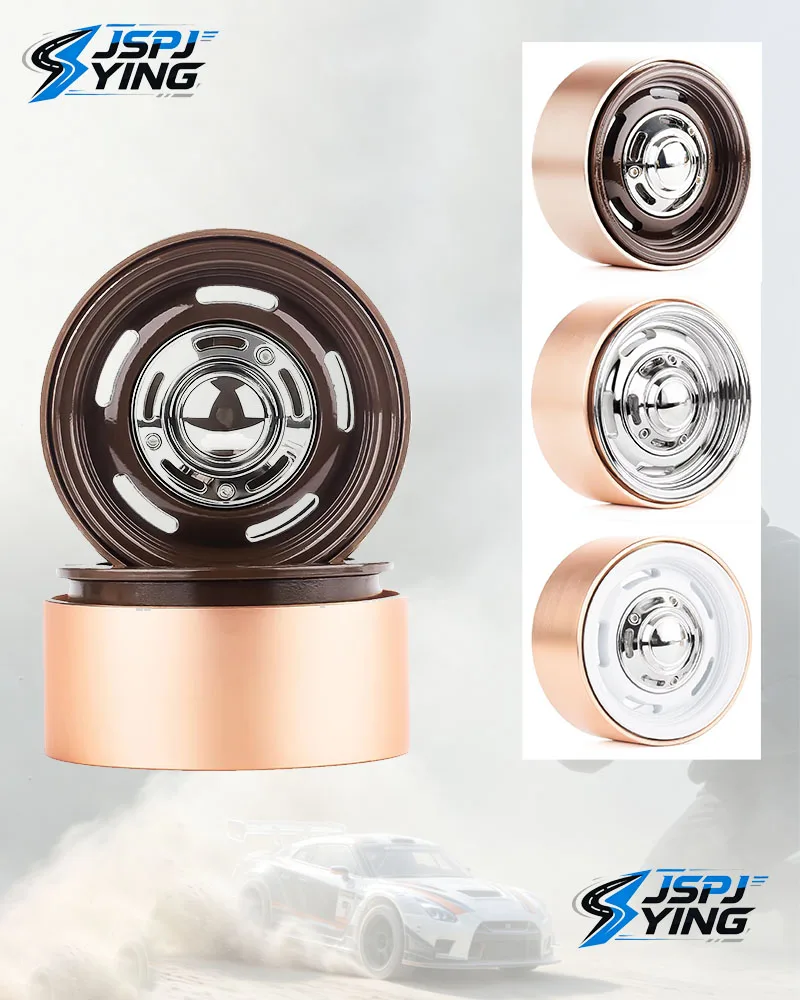 PYFORE Heavy-Duty 1.9 Inch Beadlock Metal Wheel Rim 56x27mm 12mm Hex Hub Adapter for 1/10 1/12 Scale RC Crawler Model Mod Access