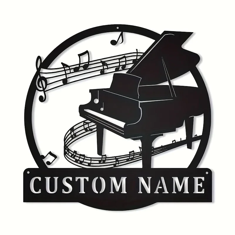 Customized iron wall decor for piano, guitar, trumpet, drum, and other musical instruments for music lovers 1pc