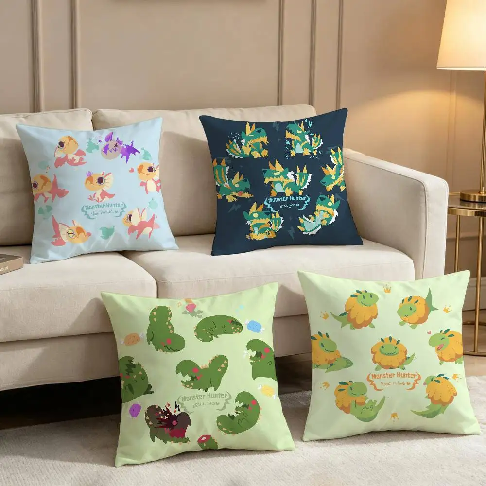 Hot Game Monster Hunter Wilds Cushion Cover Pillowcase Upholstery pillows for sofa Throw Pillow Home Decor Pillowcas
