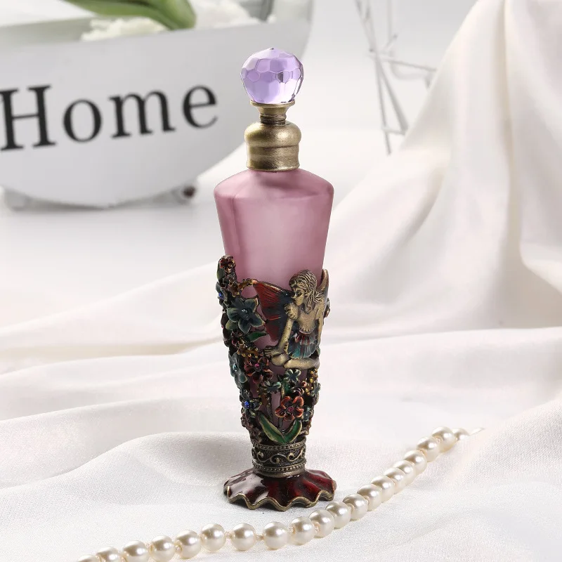25ml Angel Girl Cone Bottle Enamel Perfume Bottle Portable Essential Oil Refill Bathroom Accessory Travel Essentials