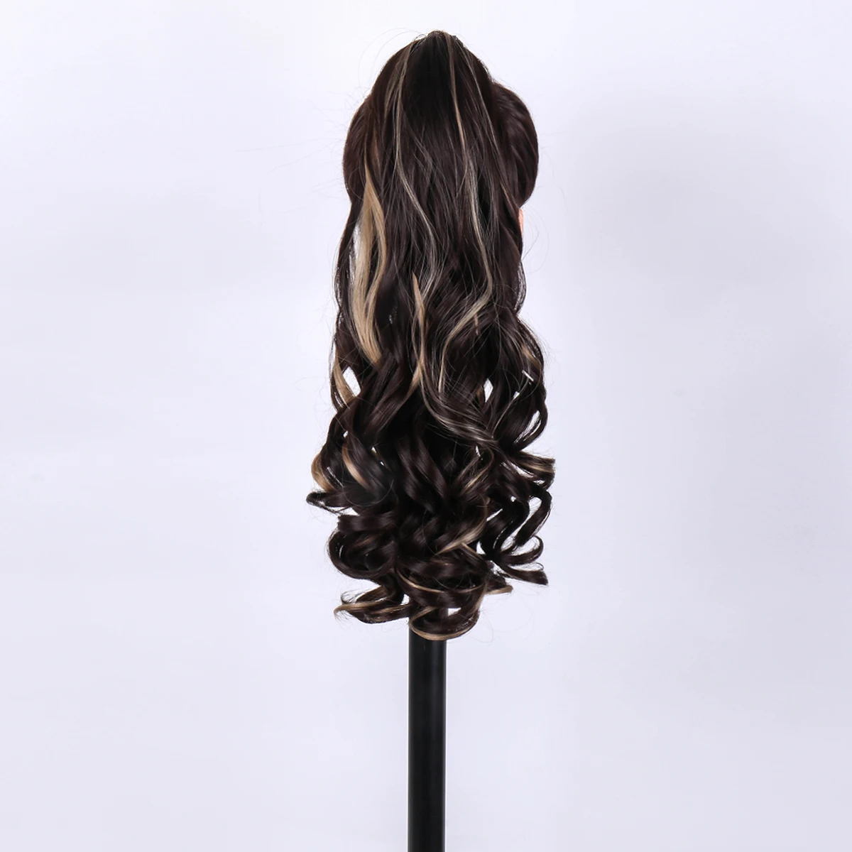 Heat Resistant Fiber Long Curly Wavy Clip in Ponytail Hairpiece multicolour 20Inch Full Machine Made Top Quality Young Female Ha