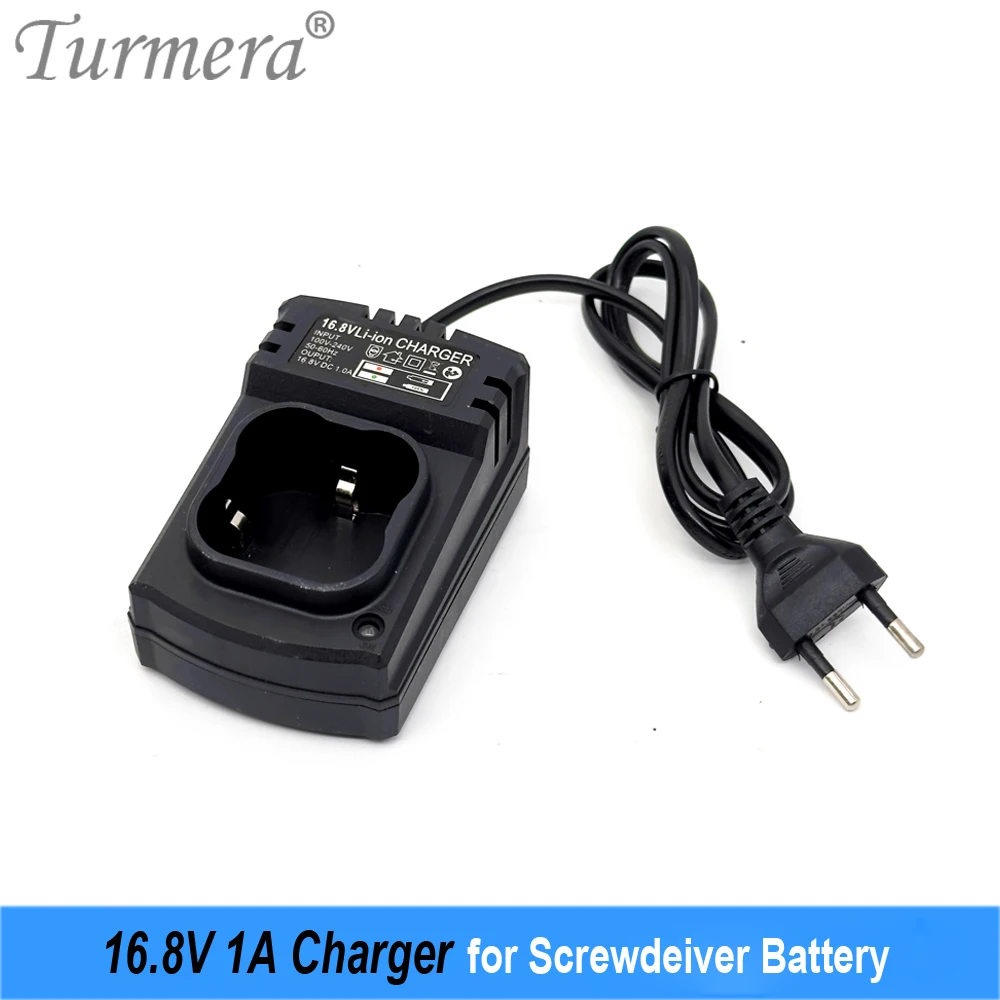 Turmera 12V 16.8V 25V Screwdriver Battery Charger 1A for Electric Drill 3S 4S 6S 18650 Lithium Batteries Use