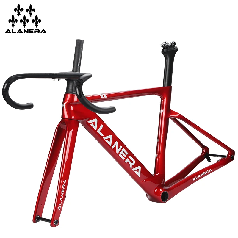Transparent red ALANERA Aerodynamic EPS molded carbon frame Viking Display CARBON FRAME equipped with newly released  handlebar