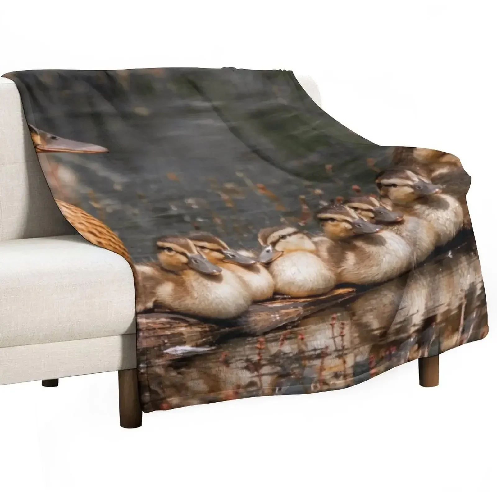 

Duck Family Throw Blanket Hair decorative Soft Big Nap Blankets