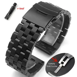 Solid Stainless Steel Watch Strap 18mm 20mm 22mm Band for Seiko Smartwatch Replacement Bracelet for Samsung Watchband Bracelet