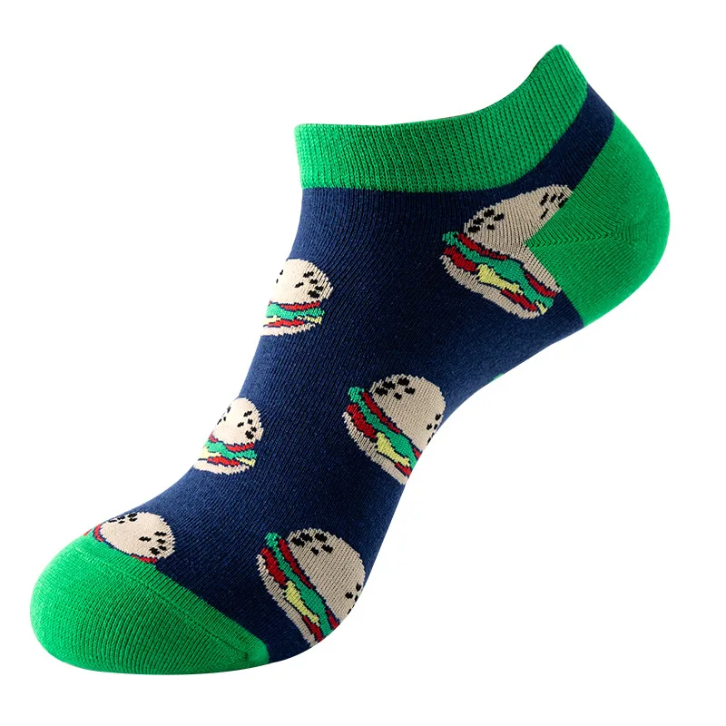 

New Socks for Men Spring and Summer Thin Boat Socks Pattern Trendyy Boat Socks for Women Individually Packaged Low-Cut Socks Cross-Border