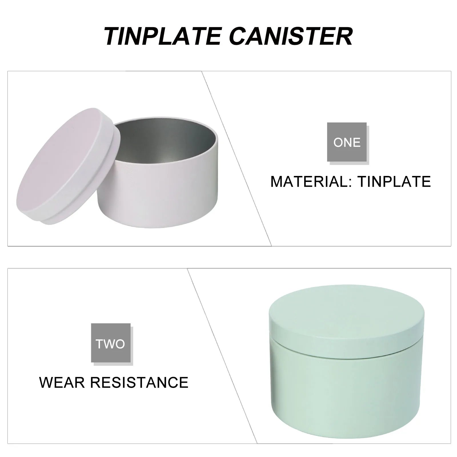 

2 Pcs Jar Handmade Tins Wedding Candies Boxes Tinplate Green Candy Packaging