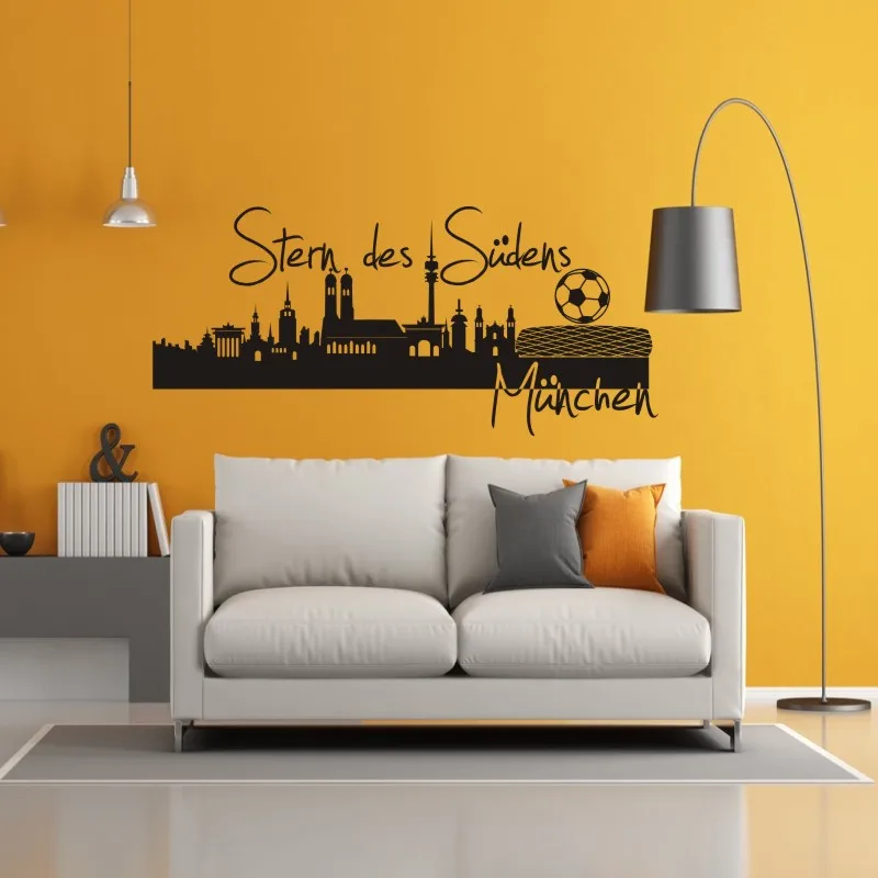 Munich City Decal Wall Sticker Car Decal Vinyl Stickers Decor Mural Art Living Room Home Decoration Landmark Skyline Wall Decal