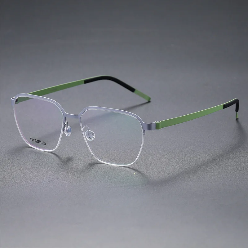 Business High-quality Original Design Fashion Myopia Glasses 7423 Half-frame Women's Pure Titanium Frame Trend Frame Flat Light