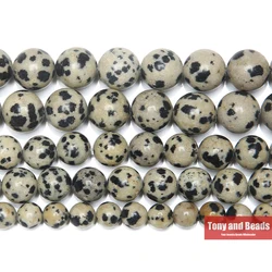 Natural Stone Dalmation Jasper Round Beads 15