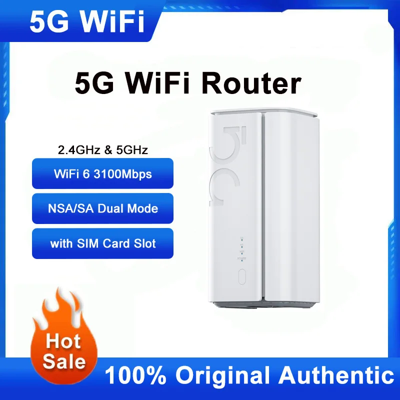 

GT01 Wireless Gigabit Router WiFi 6 3100Mbps Signal Repeater NSA/SA Dual Mode 5G Full Network Amplifier With SIM Card Slot