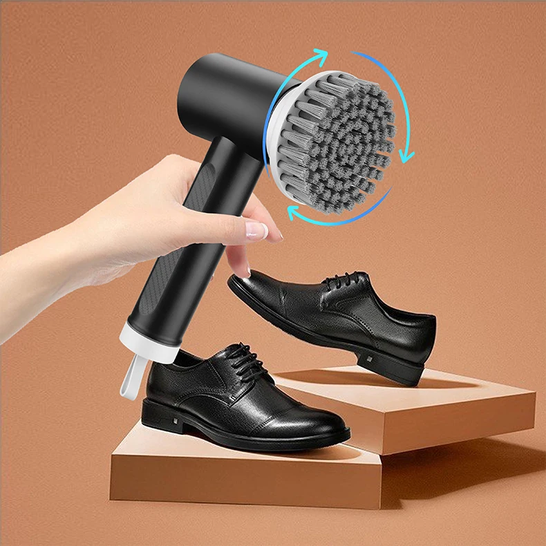 

Handheld Rechargeable Electric Cleaning Brush Soft-Surface Design for Leather Shoes Wirelessly Cleans Shoe Soles Without Damage
