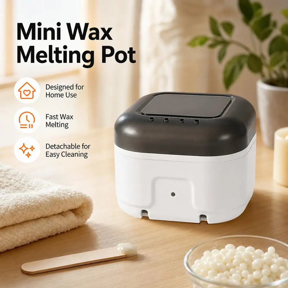 Mini Hair Removal Wax Warmer Kit Silicone Bowl Wax Warmer Nose Ear Hair Removal Waxing Kit Wax Bean Wax Heating Melting Pot