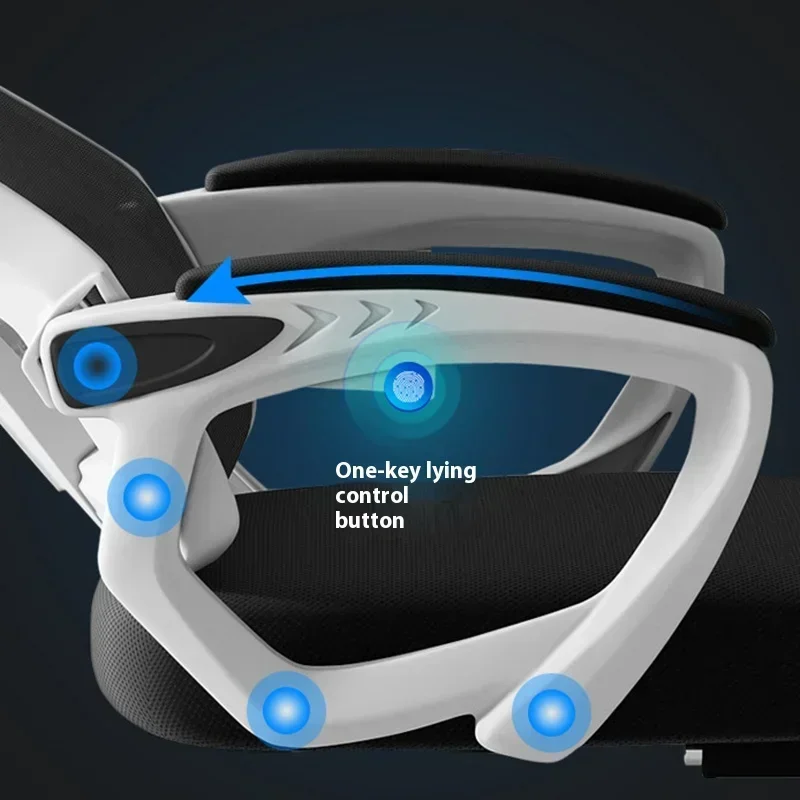 كرسي مكتب مريح عالي الظهر شبكة كمبيوتر ألعاب مساند للذراعين قابلة للتعديل ثلاثية الأبعاد مسند الرأس كرسي سيلا دي ألعاب أثاث المكاتب #4