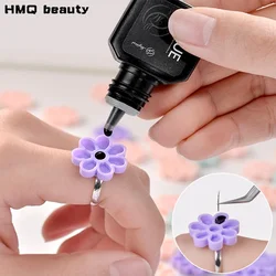 100pcs Grafting Eyelash Glue Cup Holder False Eyelashes Blossom Cups Glue Ring Multicolor Eyelash Extension Tools Lash Supplies