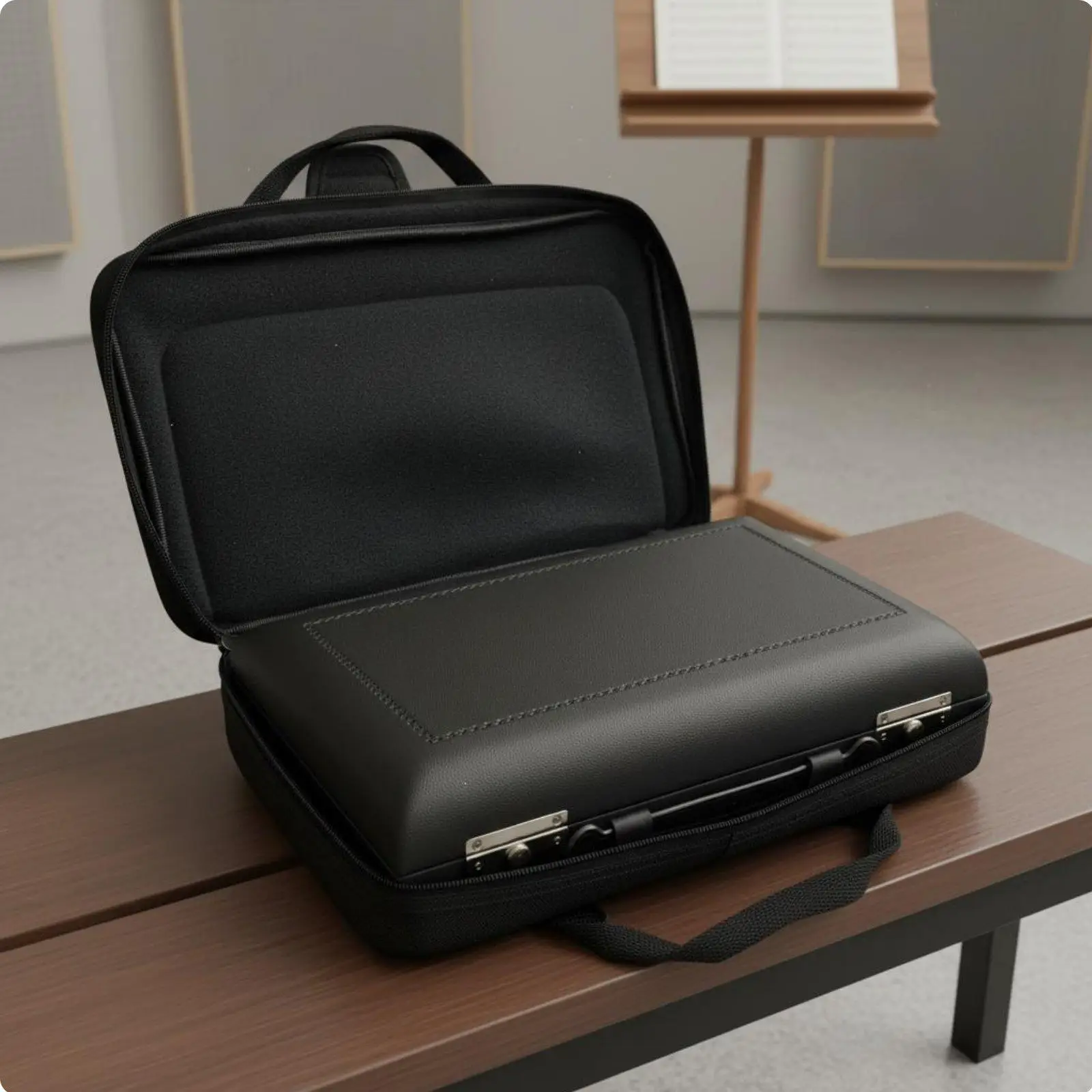 Oboe Case Shock Resistant Wooden Structure Music Storage Bag Soft Velvet Inside for School Band Travel