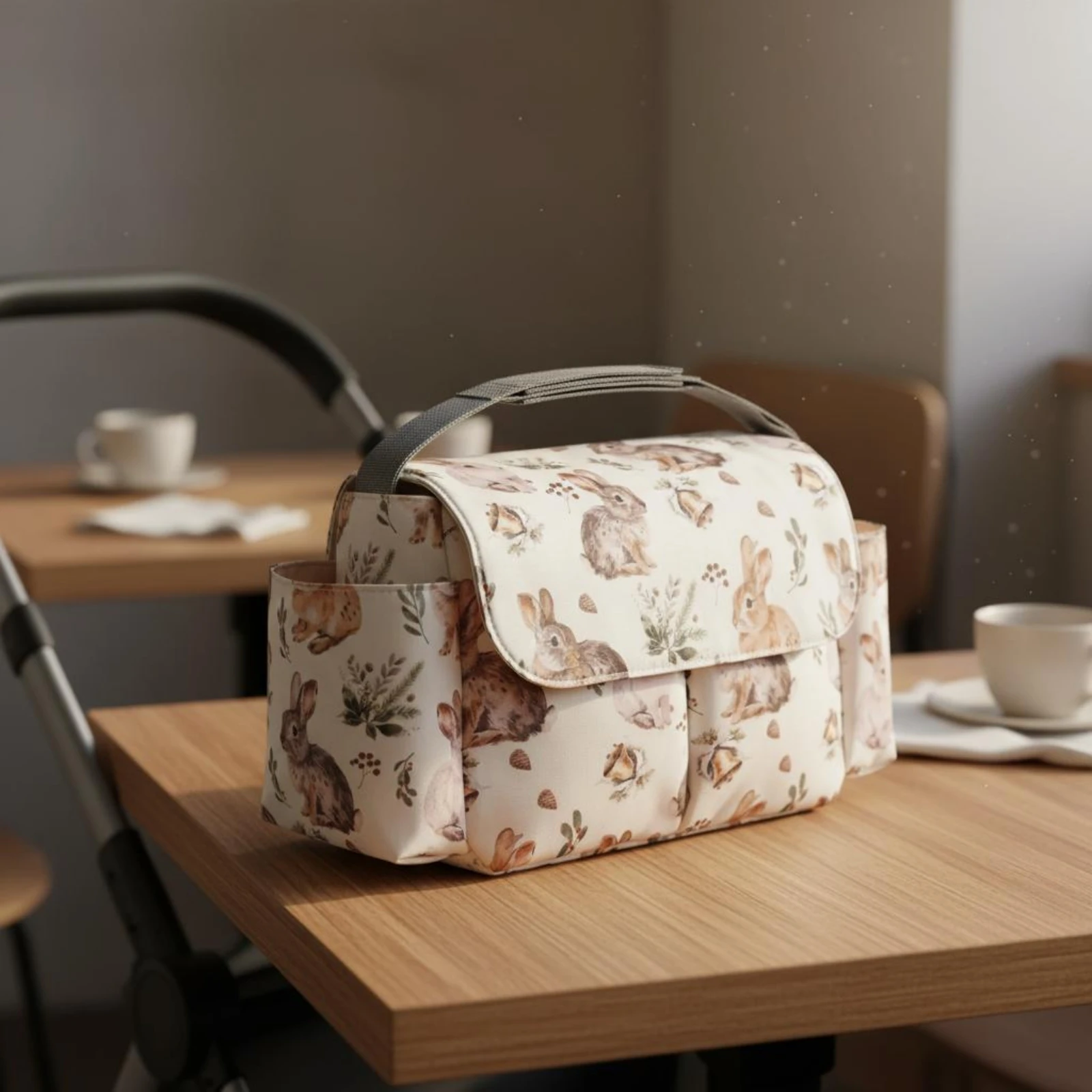 Baby Stroller Organizer Bag Removable Divider Stroller Organizer Bag Strap Fastenings Side Pockets