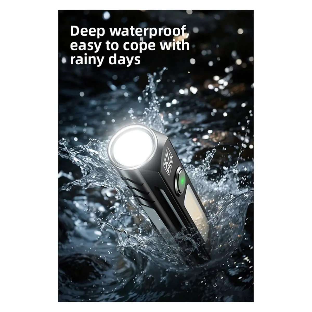 AA19 Powerful LED Flashlight Magnetic Rechargeable Portable Lantern Hand Lamp for Camping Hiking Emergen
